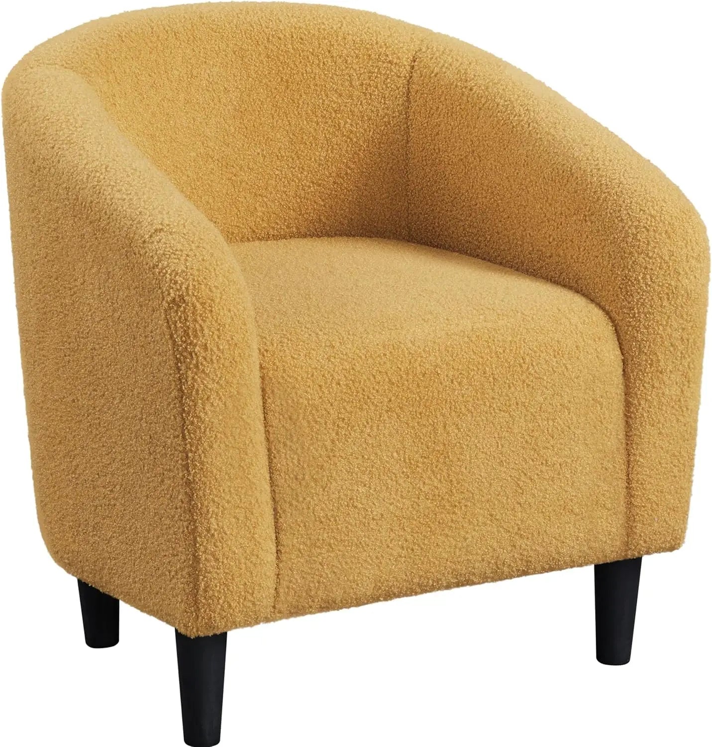 Barrel Chair, Boucle Fabric Club Chair, Furry Sherpa Elegant Armchair with Cozy Soft Padded, Suitable for Living Room Bedroom