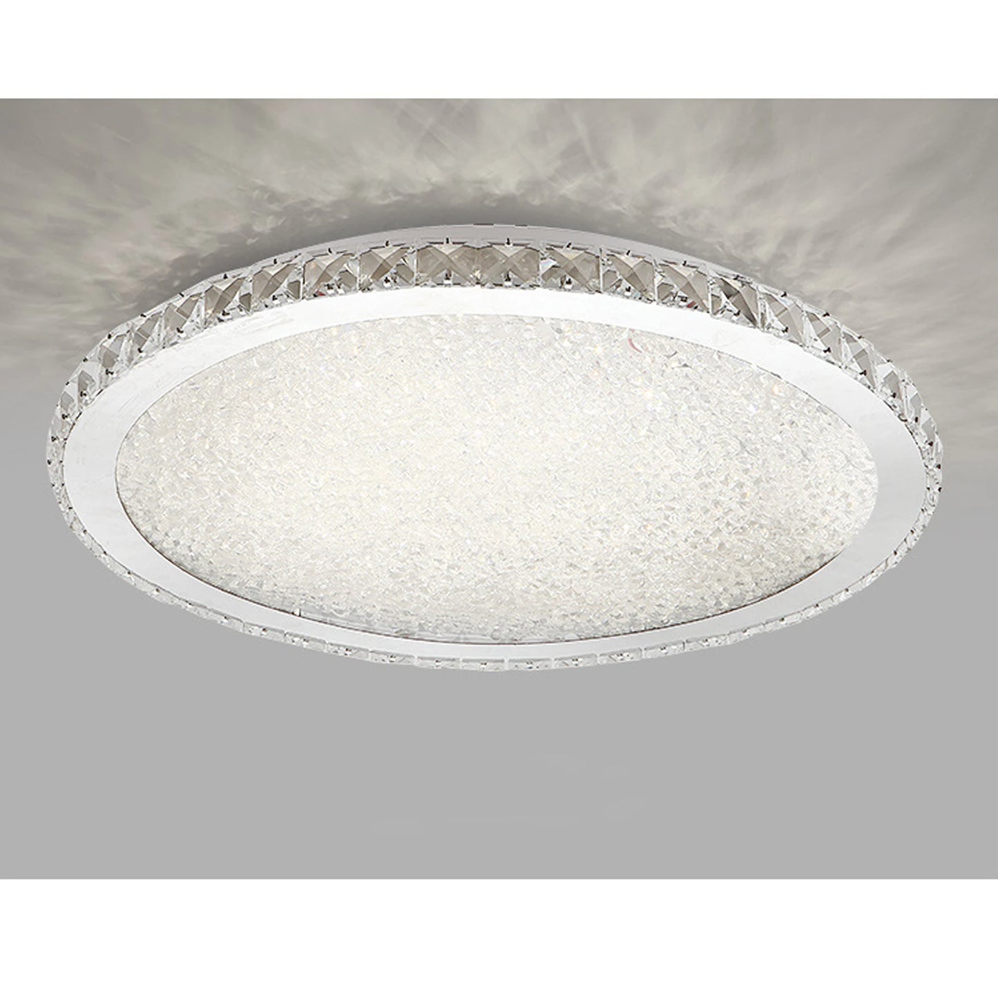 LOYALHEARTD 16" Modern Crystal Ceiling Light Pendant Lamp Luxury Embedded Installation Round LED Chandelier Raindrop Design