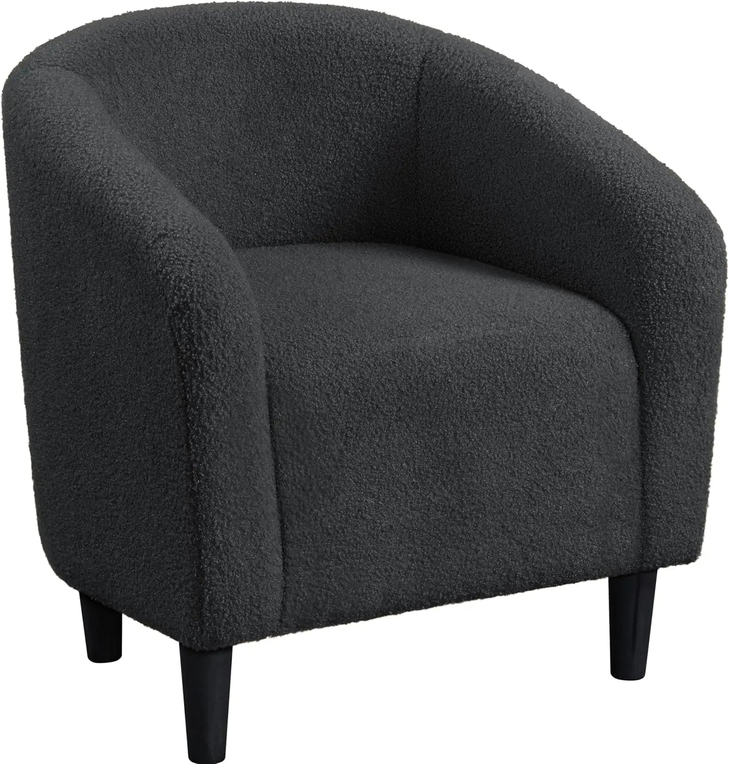 Barrel Chair, Boucle Fabric Club Chair, Furry Sherpa Elegant Armchair with Cozy Soft Padded, Suitable for Living Room Bedroom
