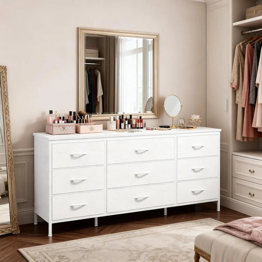 Dresser for Bedroom, 9 Drawers Dresser TV Stand for 55, 60 Inch TV, Large Entertainment Center, Wide Chest of, Customized
