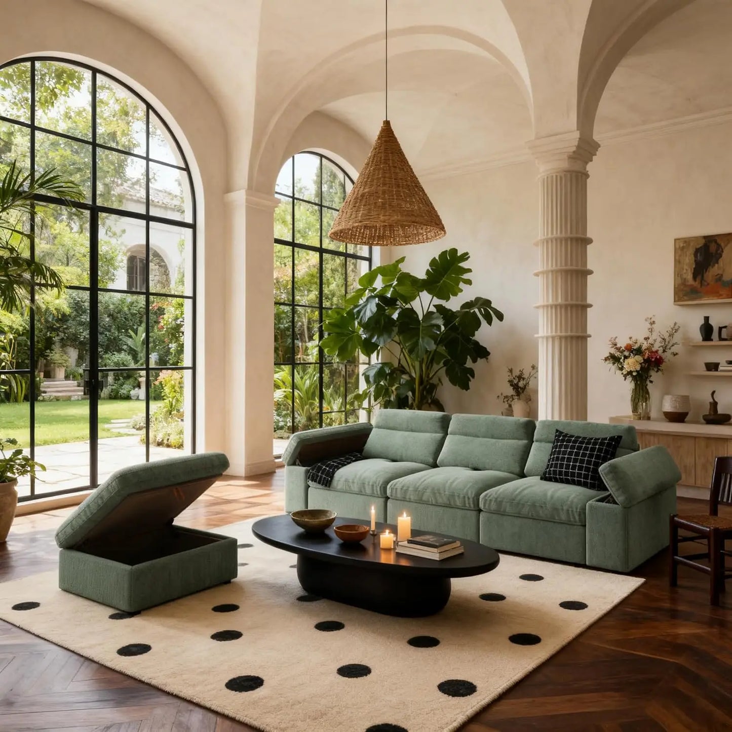 114.2" Cloud Couch Sectional Large Modular Sofa L Shape Sectional Couches with Storage Ottoman and Deep Seatin, Customized
