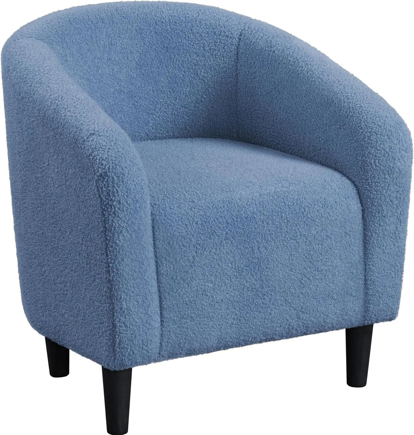 Barrel Chair, Boucle Fabric Club Chair, Furry Sherpa Elegant Armchair with Cozy Soft Padded, Suitable for Living Room Bedroom