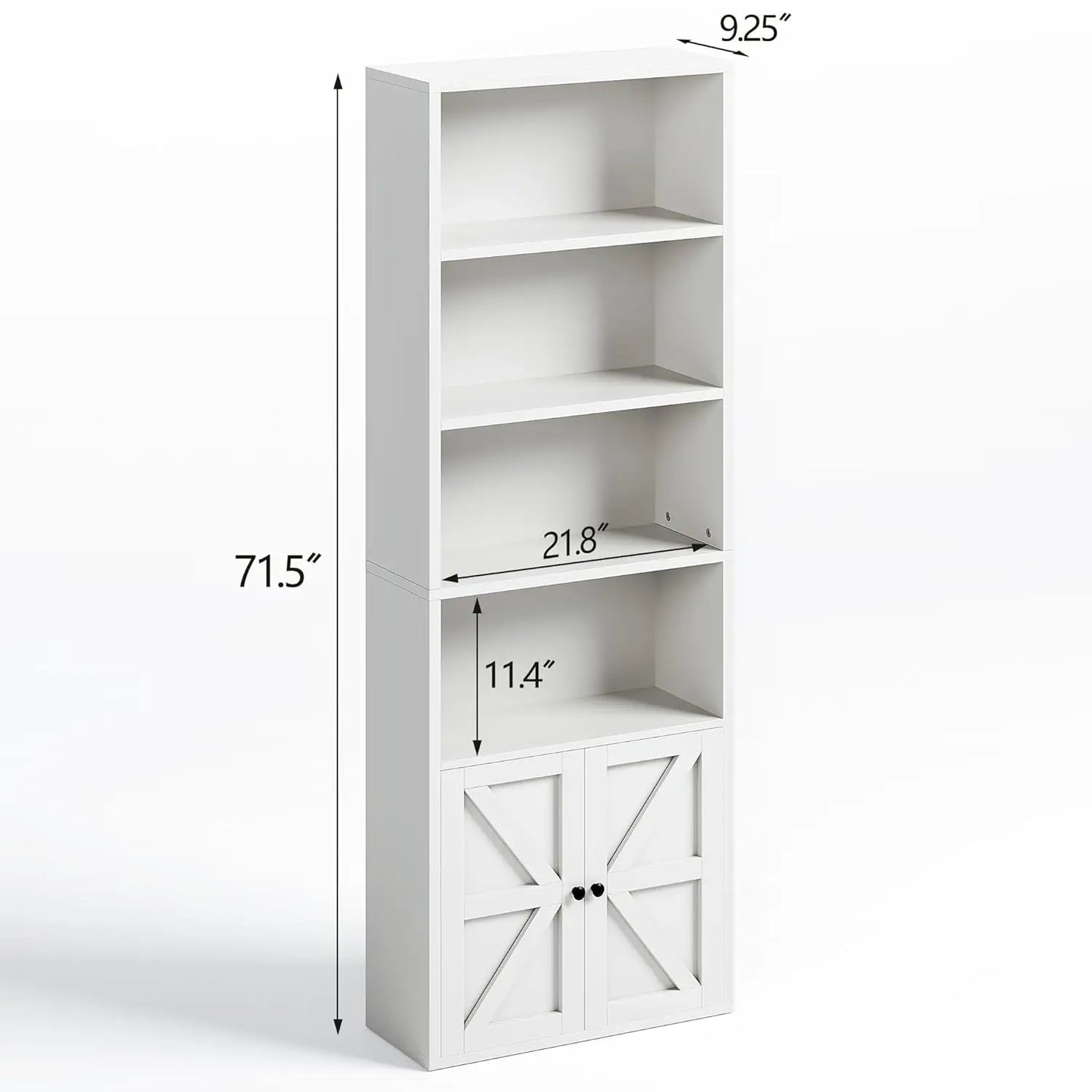 71.5" Tall Bookshelf and Bookcase Set of 2, Wooden Bookshelves with Cabinet Doors, 6-Tier Bookshelves and Office, Customized