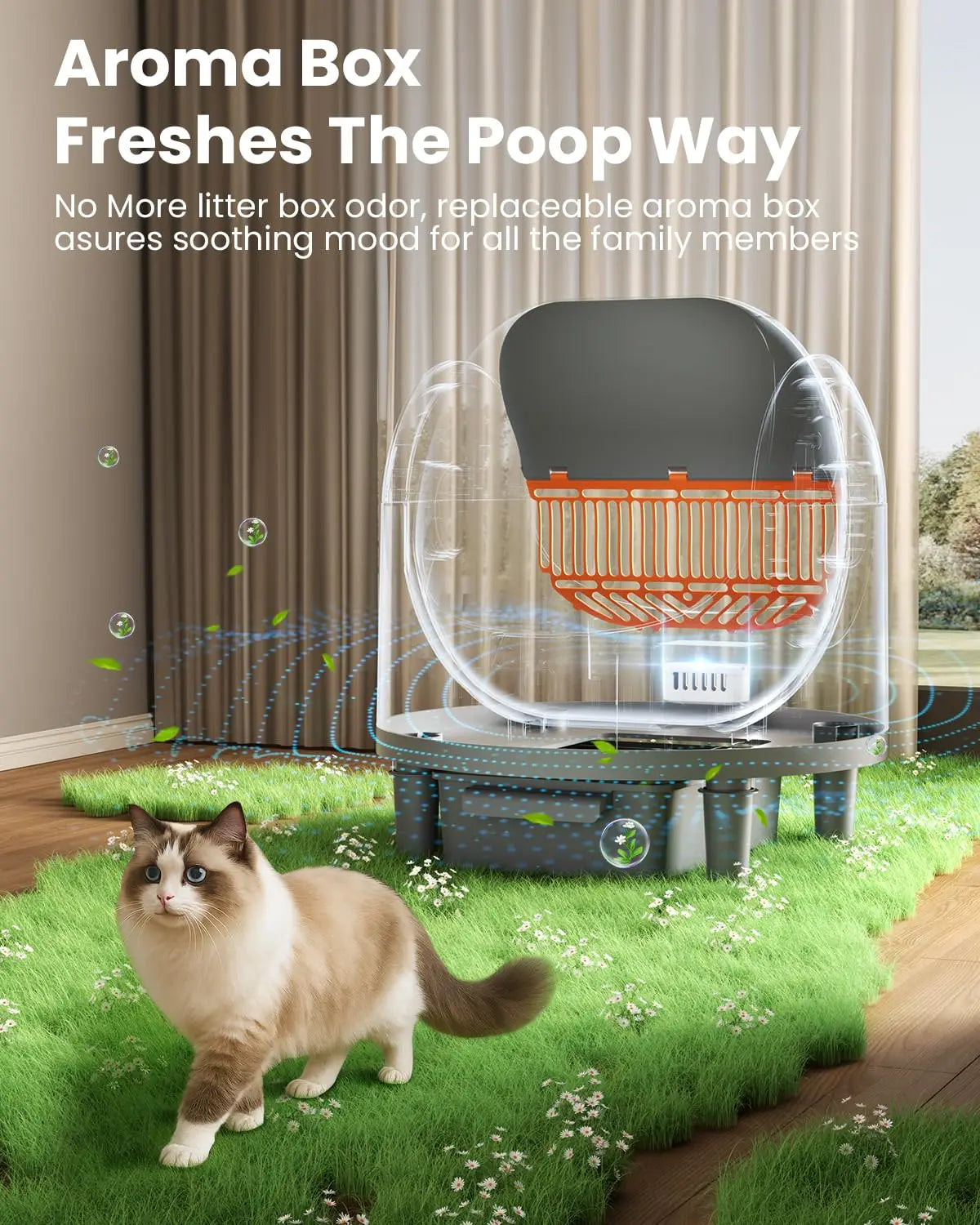 Automatic Cat Litter Box, Electric Large Open-Top Self Cleaning Litter Box for Multiple Cats, Smart APP Control,, Customized