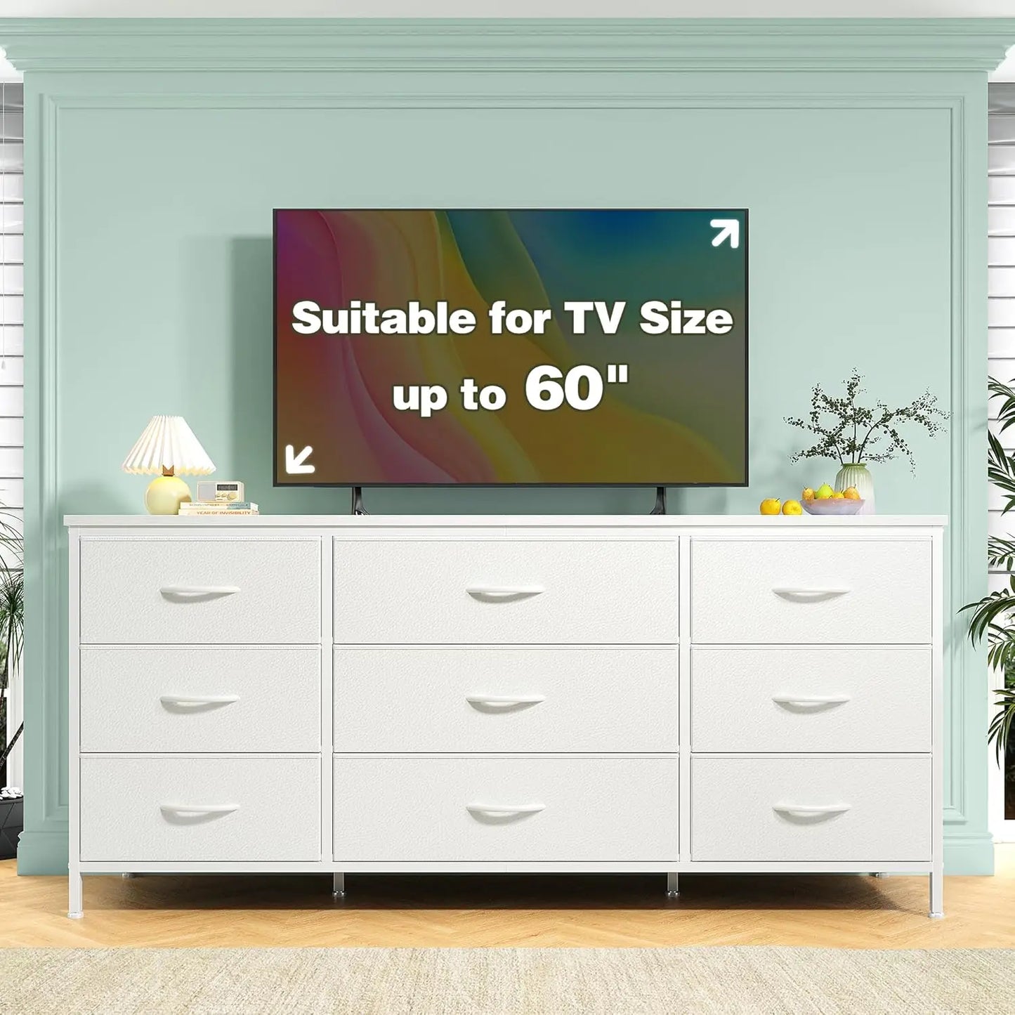 Dresser for Bedroom, 9 Drawers Dresser TV Stand for 55, 60 Inch TV, Large Entertainment Center, Wide Chest of, Customized