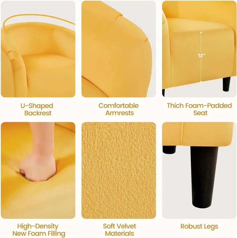 Barrel Chair, Boucle Fabric Club Chair, Furry Sherpa Elegant Armchair with Cozy Soft Padded, Suitable for Living Room Bedroom