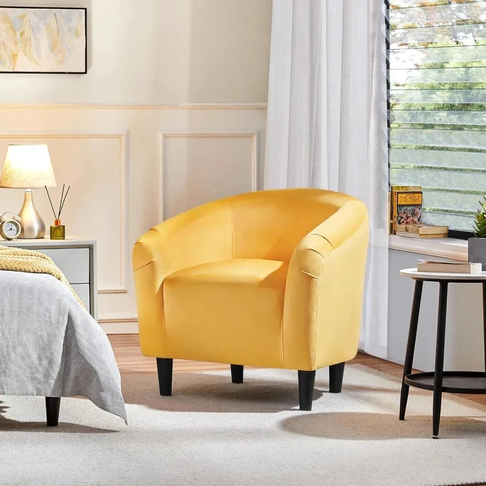 Barrel Chair, Boucle Fabric Club Chair, Furry Sherpa Elegant Armchair with Cozy Soft Padded, Suitable for Living Room Bedroom