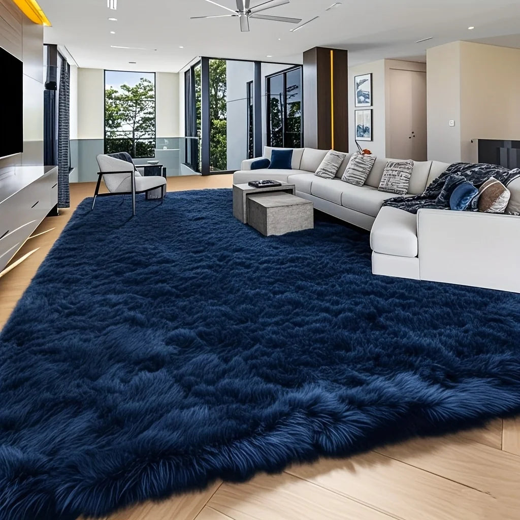 An 8X10 Feet Luxurious Plush Rug Designed for The Living Room, Featuring a Fuzzy Texture, This Large Area Rug Is Fluffy, Modern, And Non-Slip, Making It Perfect for Bedrooms, Study Rooms, Teen Dorms, And As a Home Decor Item